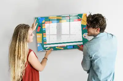 Quadro magnético para horário escolar de escrever