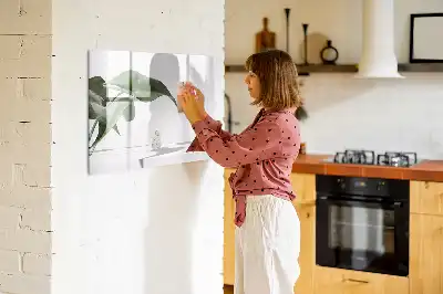 Quadro magnético para desenho folhas abstratas