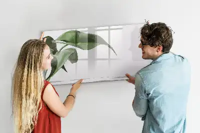 Quadro magnético para desenho folhas abstratas