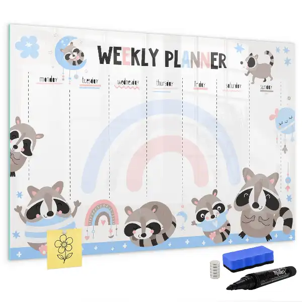 Planner semanal infantil quadro magnético para escrever