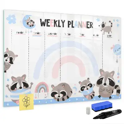 Planner semanal infantil quadro magnético para escrever