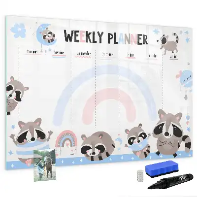 Planner semanal infantil quadro magnético para escrever