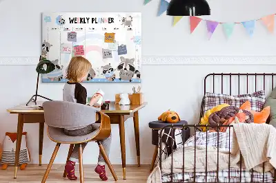 Planner semanal infantil quadro magnético para escrever