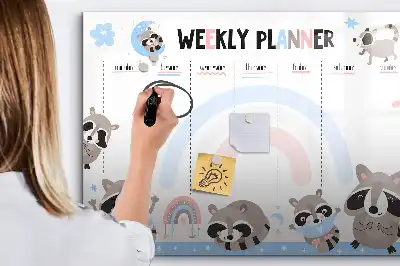 Planner semanal infantil quadro magnético para escrever