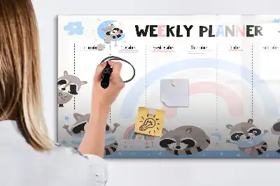 Planner semanal infantil quadro magnético para escrever