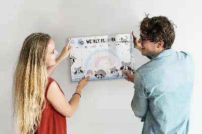 Planner semanal infantil quadro magnético para escrever