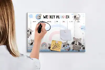 Planner semanal infantil quadro magnético para escrever
