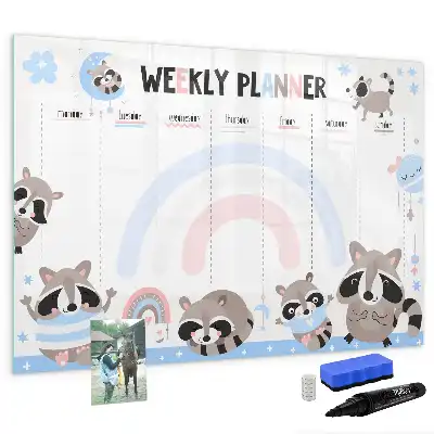 Planner semanal infantil quadro magnético para escrever