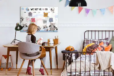 Planner semanal infantil quadro magnético para escrever