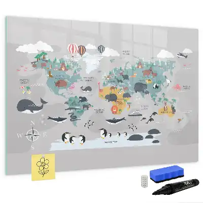 Quadro magnético para desenhar mapa ilustrado