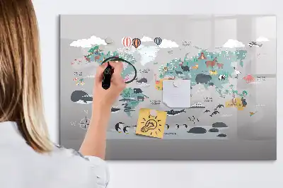 Quadro magnético para desenhar mapa ilustrado
