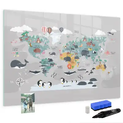 Quadro magnético para desenhar mapa ilustrado