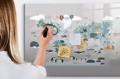 Quadro magnético para desenhar mapa ilustrado