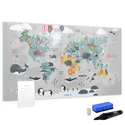 Quadro magnético para desenhar mapa ilustrado