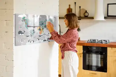 Quadro magnético para desenhar mapa ilustrado