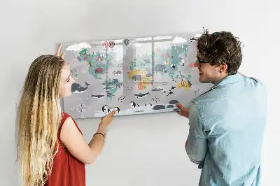 Quadro magnético para desenhar mapa ilustrado