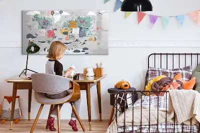 Quadro magnético para desenhar mapa ilustrado