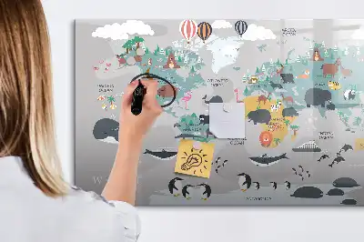 Quadro magnético para desenhar mapa ilustrado