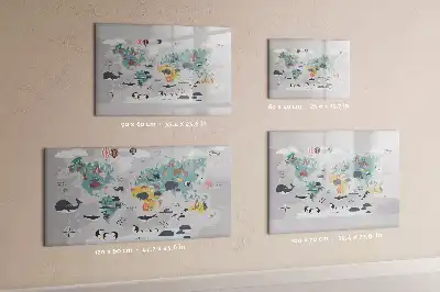 Quadro magnético para desenhar mapa ilustrado