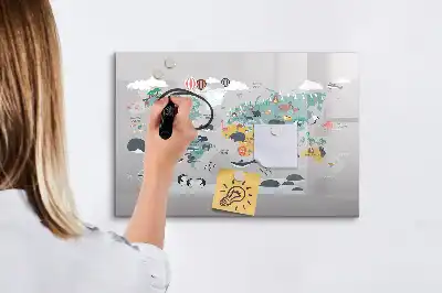 Quadro magnético para desenhar mapa ilustrado
