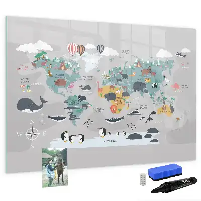Quadro magnético para desenhar mapa ilustrado