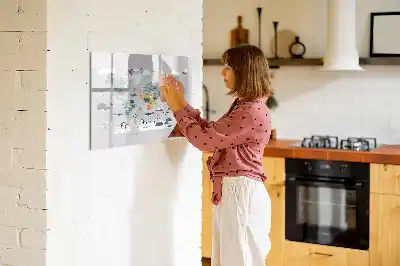 Quadro magnético para desenhar mapa ilustrado