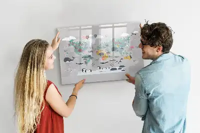 Quadro magnético para desenhar mapa ilustrado