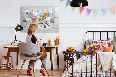 Quadro magnético para desenhar mapa ilustrado