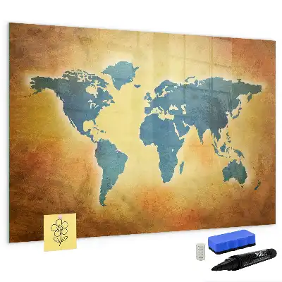 Mapa-múndi antigo quadro magnético para desenhar