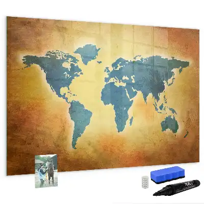 Mapa-múndi antigo quadro magnético para desenhar