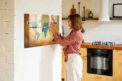 Mapa-múndi antigo quadro magnético para desenhar
