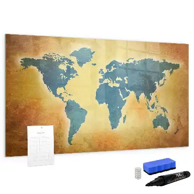Mapa-múndi antigo quadro magnético para desenhar
