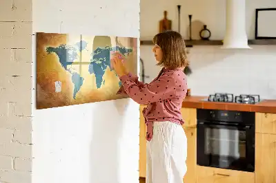 Mapa-múndi antigo quadro magnético para desenhar