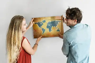 Mapa-múndi antigo quadro magnético para desenhar