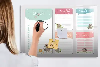 Quadro magnético para escrever lista de desejos