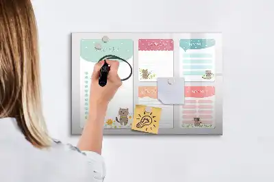 Quadro magnético para escrever lista de desejos