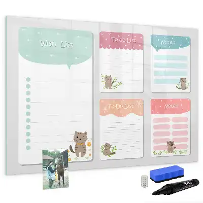Quadro magnético para escrever lista de desejos