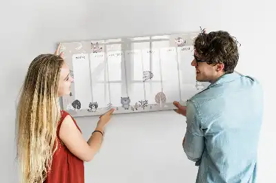 Quadro magnético para desenhar planner semanal com estampa de animais