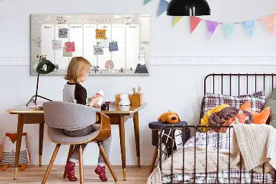Quadro magnético para desenhar planner semanal com estampa de animais