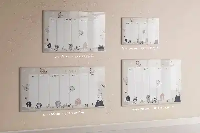 Quadro magnético para desenhar planner semanal com estampa de animais