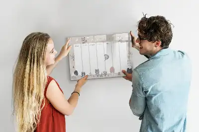Quadro magnético para desenhar planner semanal com estampa de animais