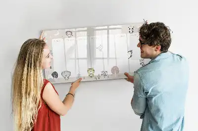 Quadro magnético para escrever com horário semanal