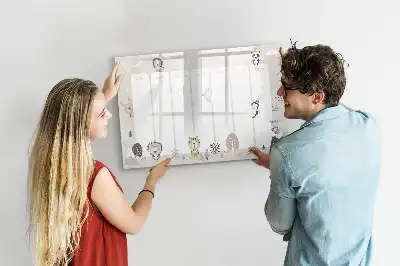 Quadro magnético para escrever com horário semanal