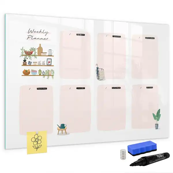 Planner semanal quadro magnético para desenhar