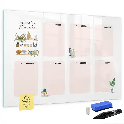 Planner semanal quadro magnético para desenhar