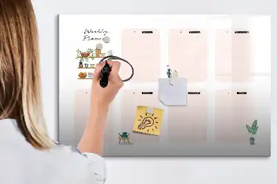 Planner semanal quadro magnético para desenhar