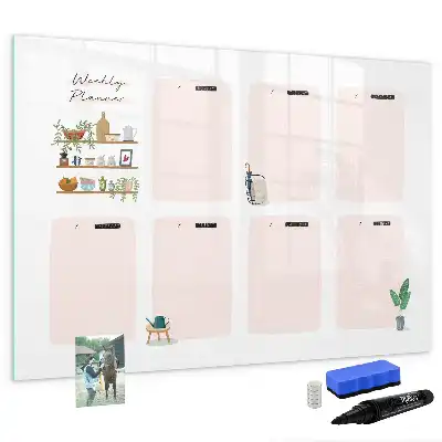 Planner semanal quadro magnético para desenhar