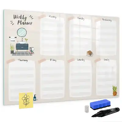 Quadro magnético para desenho planner semanal