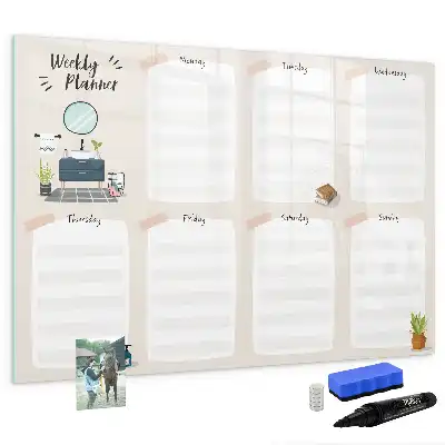 Quadro magnético para desenho planner semanal