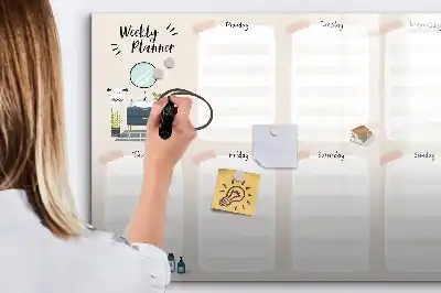 Quadro magnético para desenho planner semanal